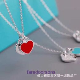 Tifannissm Pendant Necklac Best sell Birthday Christmas Gift T Family 925 Sterling Silver Precision Classic Entry Level Pink Red Blue Two Have Original Box