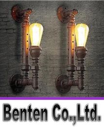 Lamps Best Price 2pcs Industrial Rustic Steampunk METAL PIPE Edison Bulb Vintage Wall Lamps Balcony with E27 bulb Rust wall sconce LLFA5