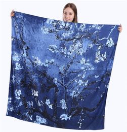 New Twill Silk Scarf Women Life Tree Printing Square Scarves Fashion Wrap Female Foulard Large Hijab Shawl Neckerchief 130130CM9929155