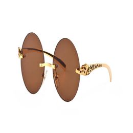 wood sunglasses for men unisex buffalo horn glasses mens women sports attitude rimless sun glasses silver gold metal WOOD frame Ey273S