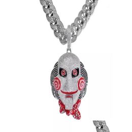 Pendant Necklaces 2021 Statement Chunky Iced Out Big Size Bling 6Ix9Ine Chain Clown 69 Tekashi69 Necklace Saw Billy11365754 Drop Del Dh2Aq