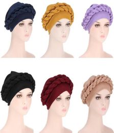 Scarves 2021 Lastest Muslim Turban Caps For Women Already Made African Auto Gele Headtie Braids Female Head Wraps Bonnet Nigerian6380897