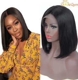 Peruvian Hair Straight Short Bob Wig 816inch Straight Human Hair wigs Brazilian Virgin Human Hair Lace Front Wigs 13x4 Swiss Lace2228182