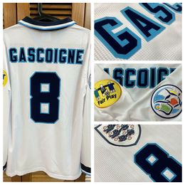 Vintage classic retro En eu-c 96 Shirt Jersey Long Sleeves Beckham Gascoigne Shearer Football Custom Name Number Patches Sponsor