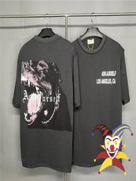 Men039s TShirts Vintage ASKYURSELF Los Angeles T Shirt Men Women Roar Dog Tee Loose Fit Tops Short SleeveMen039s1235879