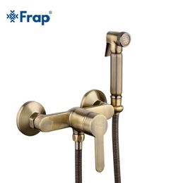 Frap Antique Toilet Cleaner Set Bronze Clean Hand Shower Spray Bidet Sprayer Gun Faucets Bidets Enema F20414 Bathroom Sets1592178