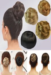 Women fashion BRAIDED CHIGNON hair bun synthetic hair extensions six styles3833958