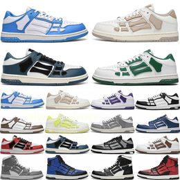 Designer Casual Shoes Skel Top Low Bone Leather Sneakers Skeleton Blue Red White Black Green Gray Men Women Outdoor Training Shoes 36-45 A18