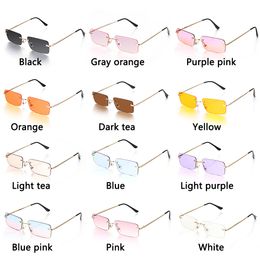 Mirror Designer Read Frame Fashion Men Women for Sunglasses Glasses 2023 Fashion Rectangle Rimless Sunglasses Square Vin Wo Sun