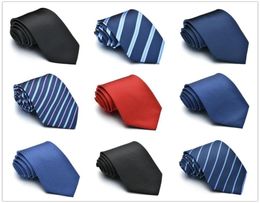 Tie for Men Slim Solid Color Necktie Polyester Narrow Cravat Royal Blue Black Red Stripe Party Formal s Fashion5069126