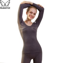 Queenral Thermal Underwear Women For Winter Long Johns Female Underwear Suit Thick Breathable Warm Clothing Thermal Underwears 240103
