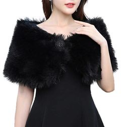 3 Colours Faux Rabbit Fur Shawls Evening Dinner Ladies Fur Warp and Scarf Wedding Bride Warm Stoles5909303