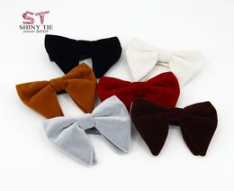 2017 New Collections Big Bow Ties For Women Men Micro Suede Bowtie Solid Corduroy Butterfly Soft Lithe Gravata Wedding Party Tie8890613