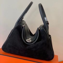 cestino di grande capacità tinta unita lin da bag borsa per la spesa di marca di design di lusso chiusura in metallo portatile