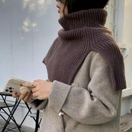 Scarves Winter Shawl Cozy Women's Knitted Scarf Collection Turtleneck Side Split Thick High Neck Collar Fashion For Autumn