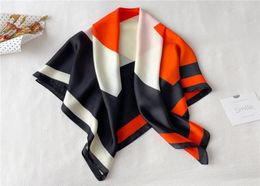 Orange Black Designer Letters Print imitate Silk Scarf Headband for Women Fashion Long Handle Bag Scarves Paris Shoulder Tote Lugg8791499