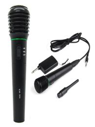 2 in 1 Wired Wireless Handheld Microphone Wireless Wired Microphone Receiver Unidirectional Black4725863
