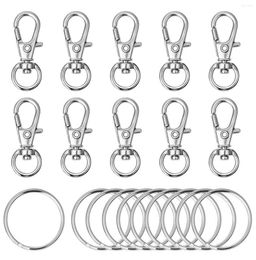 Keychains 120Pcs Swivel Lanyard Snap Hook Metal Lobster Clasp With Key Rings4882840