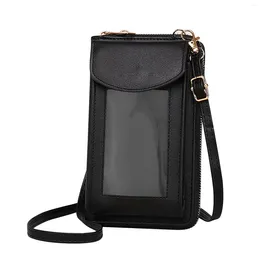 Bag Women Crossbody Phone Mini Messenger Adjustable Strap PU Leather Waterproof Casual Coin Purse With Card Slots