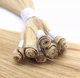 Weaves Russian Hair Cuticle Aligned Remy Hair Hand Tied Weft Hair Extension 8pieces/set 100grams Light Colour and Dark Colour