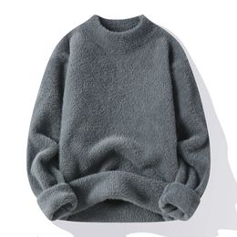 Autumn and Winter korean style Thicken Warm Sweaters Mens Fashion Casual Loose Comfortable High Quality Large Size Sweater 240103