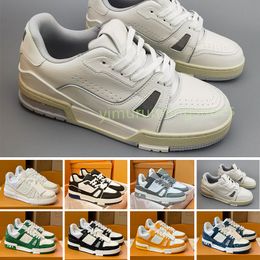 2023 Designer Sneaker Virgil Trainer Casual Shoes Calfskin Leather lovers White Green Red Blue Letter Overlays Platform Fashion Luxury Low Sneakers Size 36-45 Y8