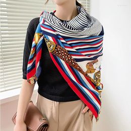 GRACE GM Scarves Silk Scarf Large Square Neckerchief Foulard For Women Shawl Bandana High Quality 130 130Cm DBG B