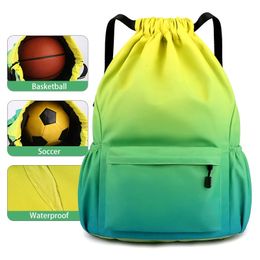Bundle Pocket Backpack Waterproof Nylon Portable Sports Outdoor Camping Leisure Swimming Fitness Bag Student Schoolbag 240104