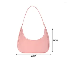 Shoulder Bags Pure Color Underarm Hobos Bag Crescent Shape Casual Ladies Zipper Mini Purse Single Top-handle Handbag