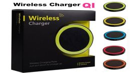 50pcs S6 Qi Wireless Charger Cell phone Mini Charge Pad For Qiabled device Samsung nokia htc LG cellphone with retail package JE17101380