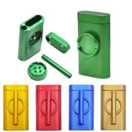 Dugout Tobacco Grinder Dia 32mm Colorful Smoking Accessroies Four 2 Layer Spice Dry Herb Crusher Slicer Hand Muler Dugout Boxes One Hit Lewe