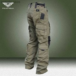 Pantaloni da uomo Pantaloni tattici cargo da uomo Intruder Pantaloni militari multitasche SWAT da combattimento Pantaloni da servizio segreto resistenti all'usura per esterni maschili Q240104