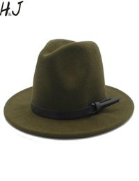 Women Men Wool Vintage Gangster Trilby Felt Fedora Hat With Wide Brim Gentleman Elegant Lady Winter Autumn Jazz Caps T2001181499463