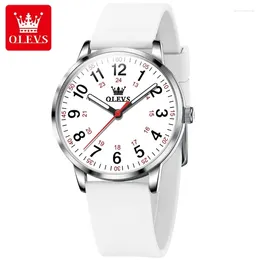 Wristwatches OELVS Luxury Top Brand Women's Watch Quartz Movement Silicone Strap 30M Water Resistance HD Luminous Casual Fashion