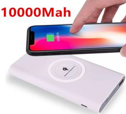 Universal Portable 10000mAh Power Bank Qi Wireless Charger For all smartphone iPhone X XS MAX Samsung S6 S7 S8 Powerbank4220672