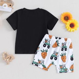 Clothing Sets Wankitoi Toddler Baby Boy Easter Outfit Shoutout To My Chicks Short Sleeve Tshirt Carrot Shorts 2Pcs Summer Clothes