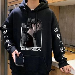 Anime Attack on Titan Hoodie Men Kawaii Cartoon Manga Hoodies Women Fleece Pullover Harajuku Sweatshirts Oversized Streetwear 240103