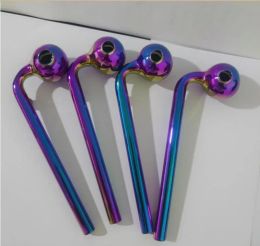 bongglass wholesale herb glass pipes Curved Glass Oil Burners Pipes water bong Water Pipe smoking accessories random Colour ZZ