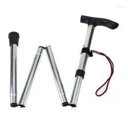 Trekking Poles Non-slip Adjustable Height Aluminum Alloy Folding Walking Stick Cane Travel Crutch Alpenstock