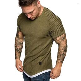 Men's Suits A3367 Summer Streetwear T-Shirts Mens Clothing M-3XL Casual Short Sleeve T Shirt Men Slim Fit Solid Shirts Tops Tee