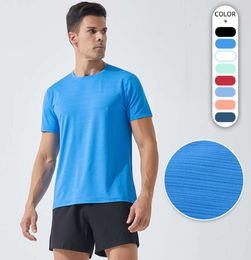 LL Outdoor Men's Tee Shirt Mens Yoga Outfit Quick Dry Sweat-wicking Sport Short Top Male Short Sleeve For Fitness Fashion Brand Clothes6554