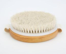 Round Natural Horsehair Body Brush without Handle Dry Skin bath Shower Brushes SPA Massage Wooden Shower Brushes SN34044524148