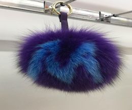 Custom 15cm Big y Bag Bugs Pompon Keychain luxury Alphabet Fox Fur Ball Pom pom Key Chain Backpack Bag Purse Charms Gift9808073