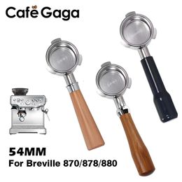 54mm Coffee Bottomless Portafilter Naked For Breville Sage 870 878 880 Replacement Philtre Basket Barista Tool Espresso Accessory 240104