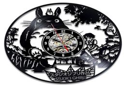 Studio Ghibli Totoro Wall Clock Cartoon My Neighbour Totoro Record Clocks Wall Watch Home Decor Christmas Gift for Y6522691