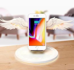 10W Fast Wireless Charging Dock Angel Wing Charger Holder Stand For iPhone Huawei Samsung7858368