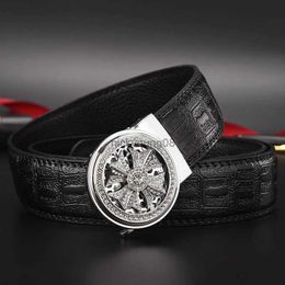 Belts Crocodile Pattern Business Men's Belts Fashion Diamond Automatic Buckle Casual Faux Leather Belts For Men