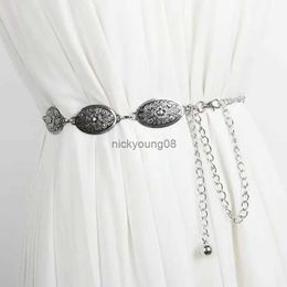 Belts High-grade Metal Waist Chain for Women Elegant Ethnic Style Medallion Engrave Adjustable Belt Dress Waist Boho Jewelry Accessory