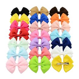 MengNa 3.5 Girls Grosgrain Ribbon Boutique Hair bows WITH Alligator Clips Ribbon Hair Bow For Children Accessories 100cs/lot 240103