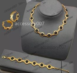 designer Jewellery necklace Black Resin Necklaces Bracelet Earring Rings Set Banshee Medusa Head Portrait 18K Gold Plated Women's Birthday Festive Party Gifts MS2 ---0 1